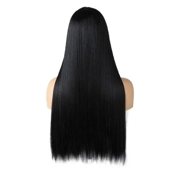 Long Straight Black Lace Front Wigs